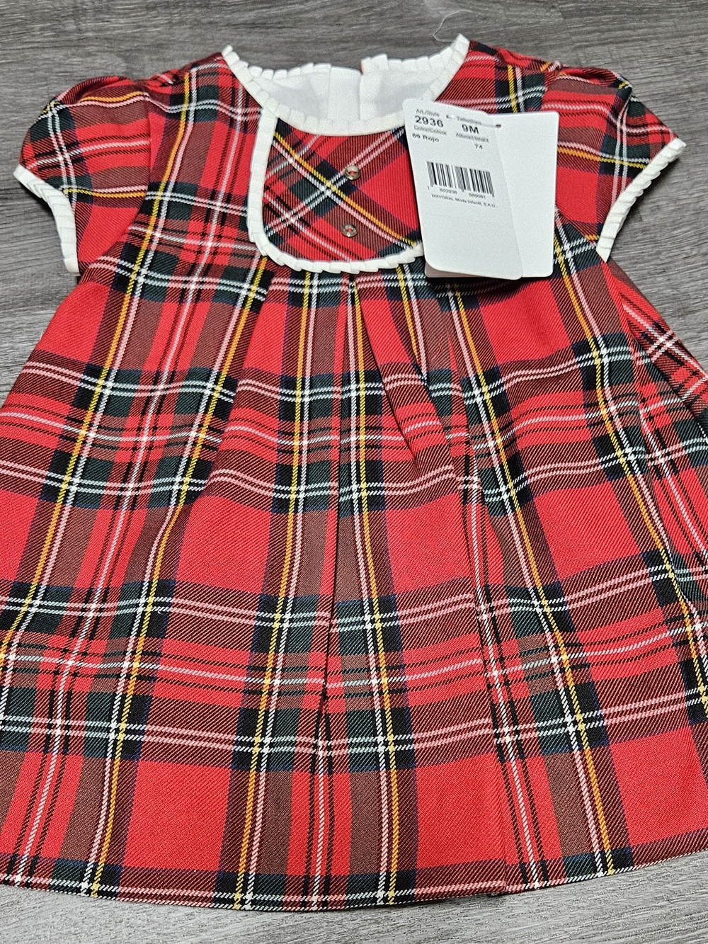 Red Plaid Baby Girl 9M Dress
